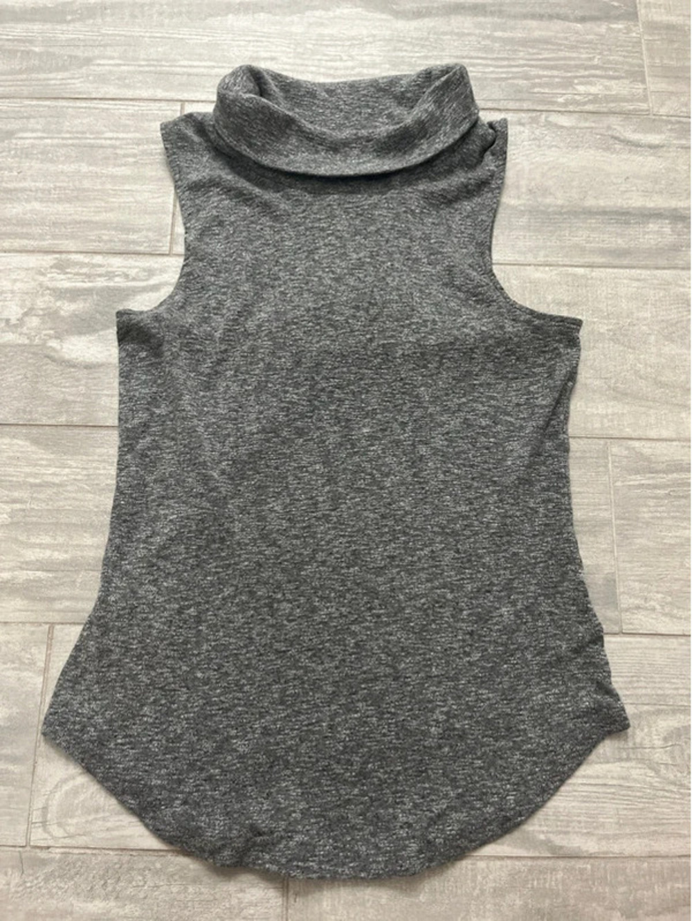 Express Heathered Gray Turtleneck Tank